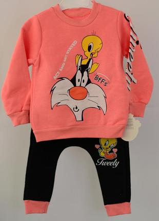 Костюм утепленный двойка для девочки штаны + кофта туречки