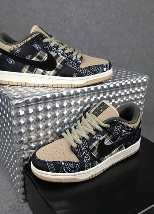 Кросівки nike force sb dunk x travis scott "cactus jack" топ якість