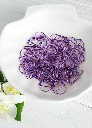 Скріпка капля бузкові 1,5*2,5 см ( 10 шт)