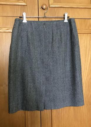 Steppin’ out, шерстяная юбка карандаш в елочку , шерсть шёлк7 фото