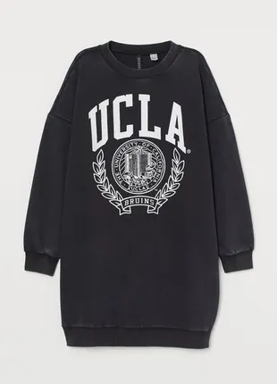 Удлиненный графитовый свитшот h&m ucla