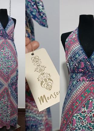 Платье в пол цаеточный орнамент хлопок, новое с биркой monsoon, 42/l