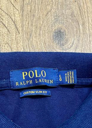 Синяя футболка поло polo ralph lauren l100% хлопок3 фото