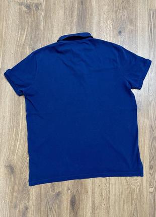 Синяя футболка поло polo ralph lauren l100% хлопок5 фото