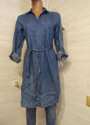 Джинсовое платье-рубашка