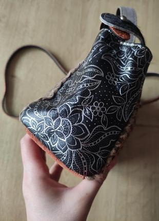 Шикарная женская маленькая кожаная сумочка genuine leather, made in italy..5 фото