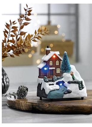 Новорічний лед світильник, led різдвяне село, таймер на 6 годин