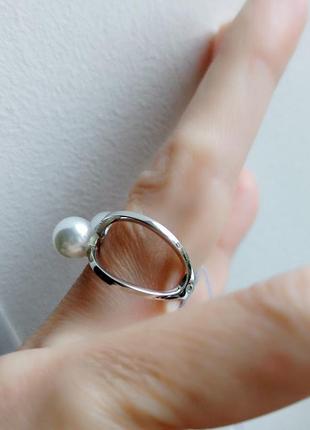 Кольцо натуральный жемчуг, серебро 925 дсту, украина7 фото