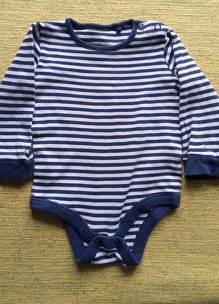 Боди с длинными рукавами полосатое tu 3-6m/62-68