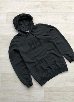 helly hansen logo hoodie grey
