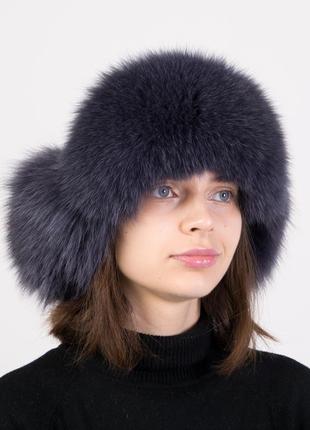 Зимова хутряна жіноча шапка ушанка з хутра піща5 фото
