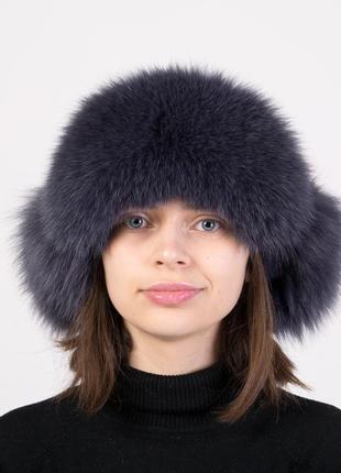 Зимова хутряна жіноча шапка ушанка з хутра піща6 фото