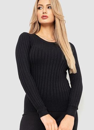 Водолазка жіноча в рубчик, колір чорний