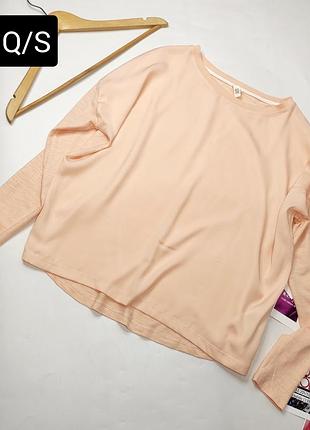 Блуза женская пуловер персикового цвета свободного кроя от бренда q/s l