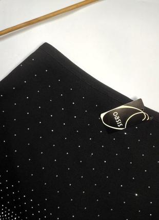 Юбка женская мини черного цвета с камушками от бренда oasis m2 фото