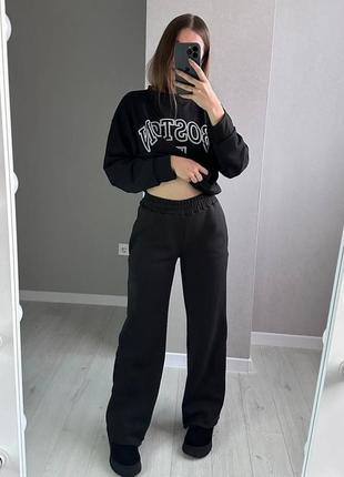 Утеплені штани палаццо теплі на флісі