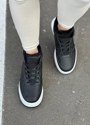 Кожаные женские кроссовки утепленный мех4 фото