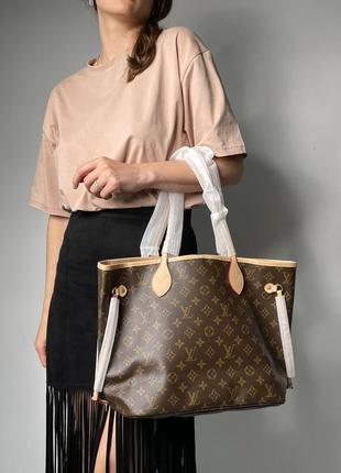 Женская сумка louis vuitton neverfull mm monogram canvas