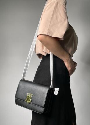 Женская сумка burberry calfskin mini tb bag black4 фото