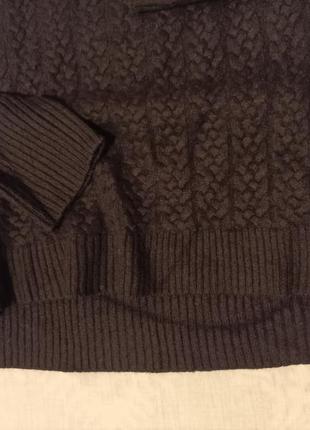 Оверсайз свитер со спущенной линией плечевого шва, с боковыми разрезами и горловиной стойкой, зимний "white label"8 фото