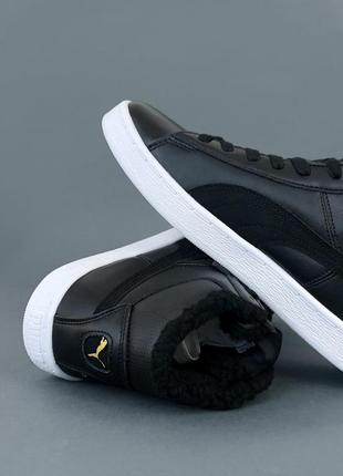 Зимние кроссовки puma corduroy classic mid black winter5 фото