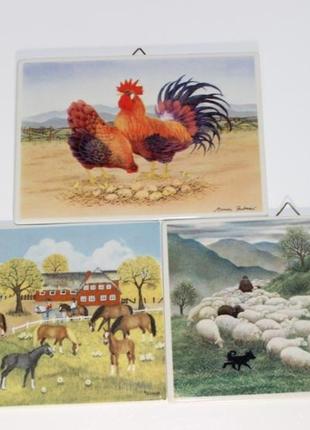 Фарфоровая открытка "петух и курица"8 фото
