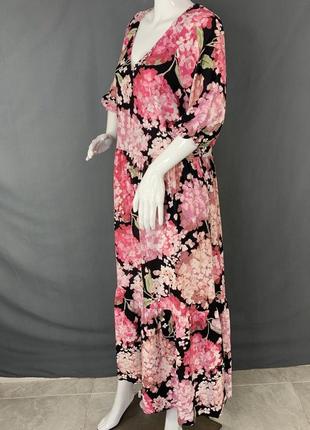 Вискозное платье в цветочный принт гортензий от h&amp;m6 фото