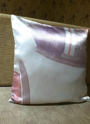 Декоративна подушка  з наволочкою  із атласної тканини3 фото