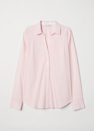 Ніжно рожева приталена сорочка в смужку h&m