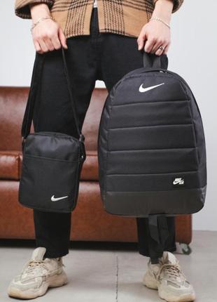 Рюкзак матрац чорний + барсетка nike чорна2 фото