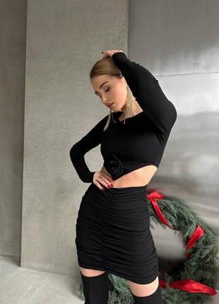 Сукня з квіткою ручної роботи8 фото