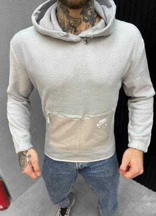 Флісова худі nike grey
