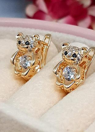 Детские серьги из медицинского золота