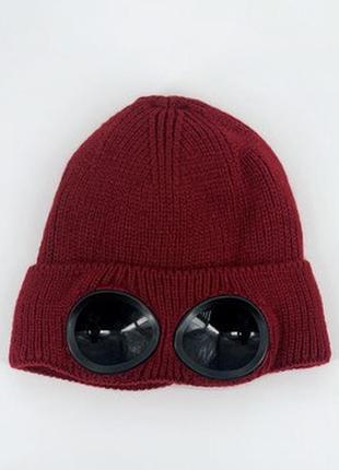 Шапка c.p. company winter hat bordeaux