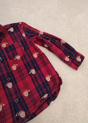 Новогодняя рубашка для мальчика санта. сорочка на мальчика