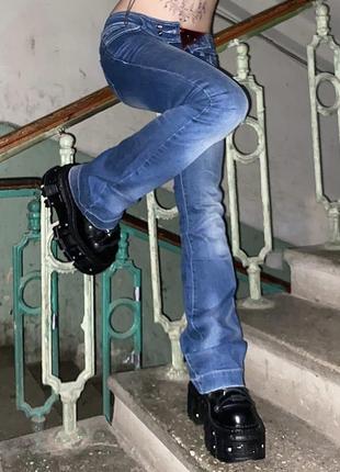 Джинси кльош на низькій посадці y2k vintage вінтаж