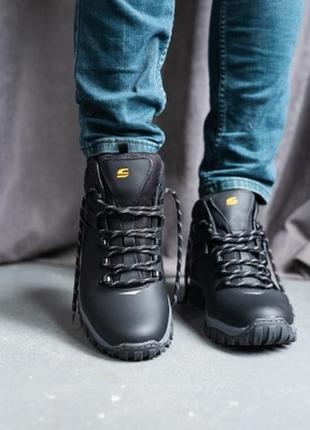 Мужские кроссовки кожаные зимние черные splinter б 4211 на меху4 фото