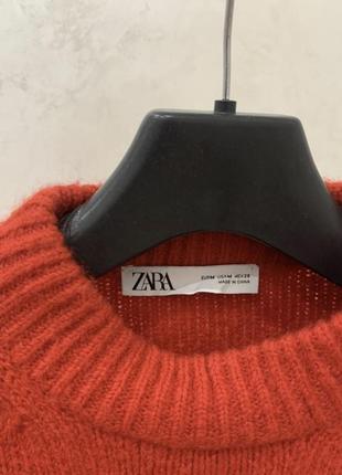 Свитер шерстяной zara джемпер свитшот красный оригинал4 фото