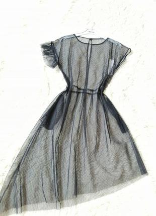⛔✅ платье сетка с воланами в горох3 фото