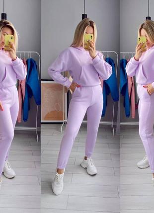 Женский спортивный костюм бежевый розовый лиловый синий7 фото