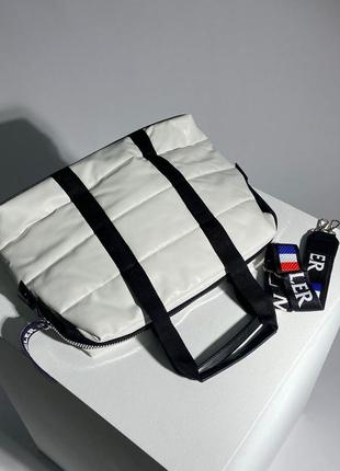 Сумка спортивная в стиле moncler puff white4 фото