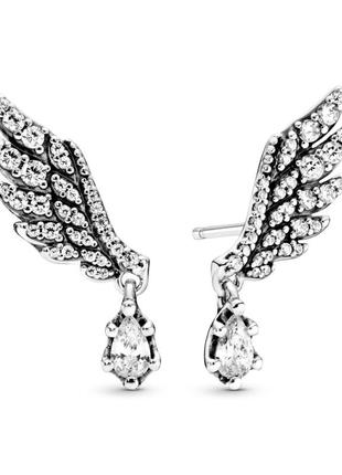 Серебряные серьги «крылья ангела»