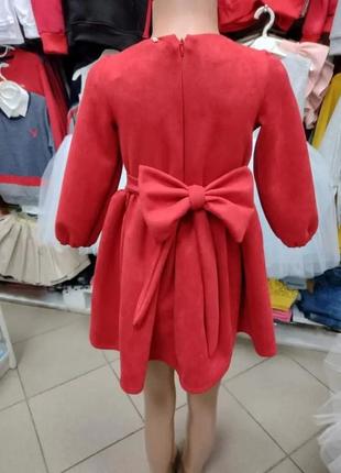Красное платье для девочки платье с бантом