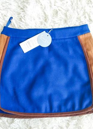 Новая тёплая короткая юбка синего цвета