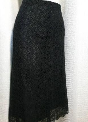 Шелк/вискоза/коттон женская натуральная кружевная юбка, кружево.3 фото