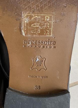 Туфли кожаные монки женские дорогой бренд accessoire diffusion размер 384 фото