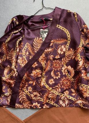 Новое, шикарное, шёлковое, кимоно, v by very, большой размер, батал, блуза,3 фото