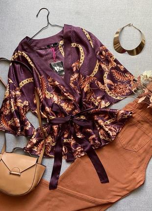 Новое шикарно шёлковое кимоно v by very большой размер батал блуза