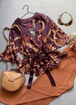 Новое шикарно шёлковое кимоно v by very большой размер батал блуза