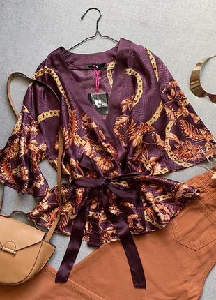 Новое шикарно шёлковое кимоно v by very большой размер батал блуза